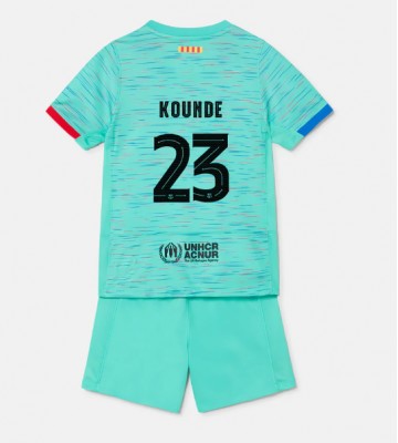 Barcelona Jules Kounde #23 Tercera Equipación Niños 2023-24 Manga Corta (+ Pantalones cortos)